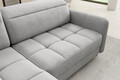 Coltar extensibil stanga 3 locuri ELTAP, LT-03NU, Barea, 208x160x100 cm, lemn/poliester, gri deschis