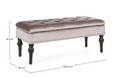 Bancheta Bernard, Bizzotto, cu spatiu de depozitare, 108.5x43x45 cm, catifea, grej