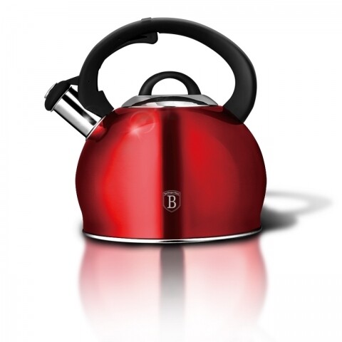 Ceainic cu fluier, Berlinger Haus, 3 L, inox,  Burgundy