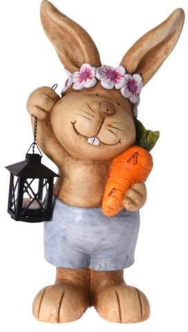 Lampa decorativa boy bunny, 17x20x48 cm, ceramica, multicolor