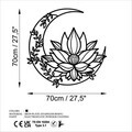 Decoratiune de perete, Flower Moon, Dimensiune: 70 x 70 cm, Negru