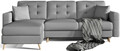 Coltar extensibil reversibil 3 locuri ELTAP, AsgL-04, Asgard, 248x162x93 cm, lemn/poliester, gri