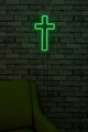 Decoratiune luminoasa LED, Cross Sign, Benzi flexibile de neon, DC 12 V, Verde