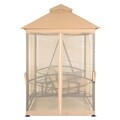 Pavilion cu leagan de 3 locuri si functie pat, Damaris, 232 x 149 x 233 cm, negru/bej