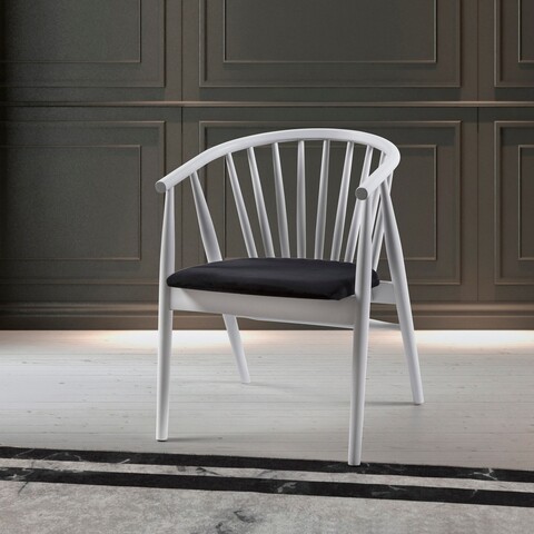 Scaun, Fairfax, Albero50, 55x77x47 cm, Lemn de fag , Alb/Negru