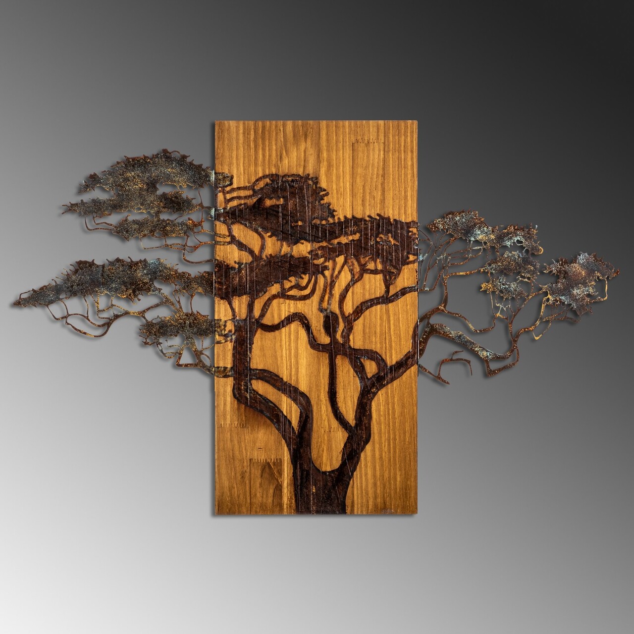 Decoratiune de perete, Acacia Tree, Lățime: 90 cm Înălțime: 58 cm Adâncime: 3 cm, Multicolor - view 5