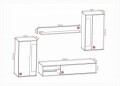 Mobilier pentru Living  Odessa II, Bedora, 1 x Polita, 1 x Comoda, 1 x Dulap, 1 x Dulap suspendat