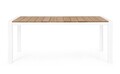 Masa pentru gradina Cameron, Bizzotto, 180x90x75 cm, aluminiu/lemn de tec, alb