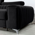Coltar extensibil stanga 3 locuri ELTAP, LT-10VE, Grayson, 278x205x92 cm, lemn/poliester, negru