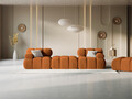 Canapea modulara 3 locuri, Bellis-51, Micadoni Home, 188x188x70 cm, catifea, teracota