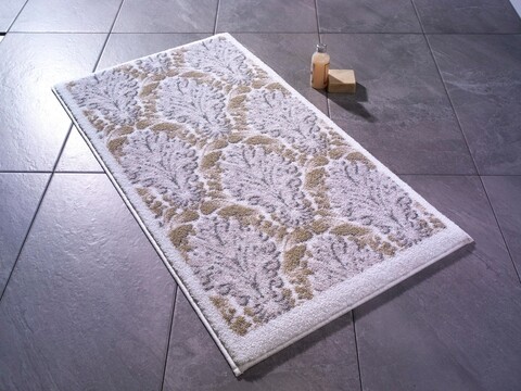 Covoras de baie ornamental, confetti, 80x140 cm, bej