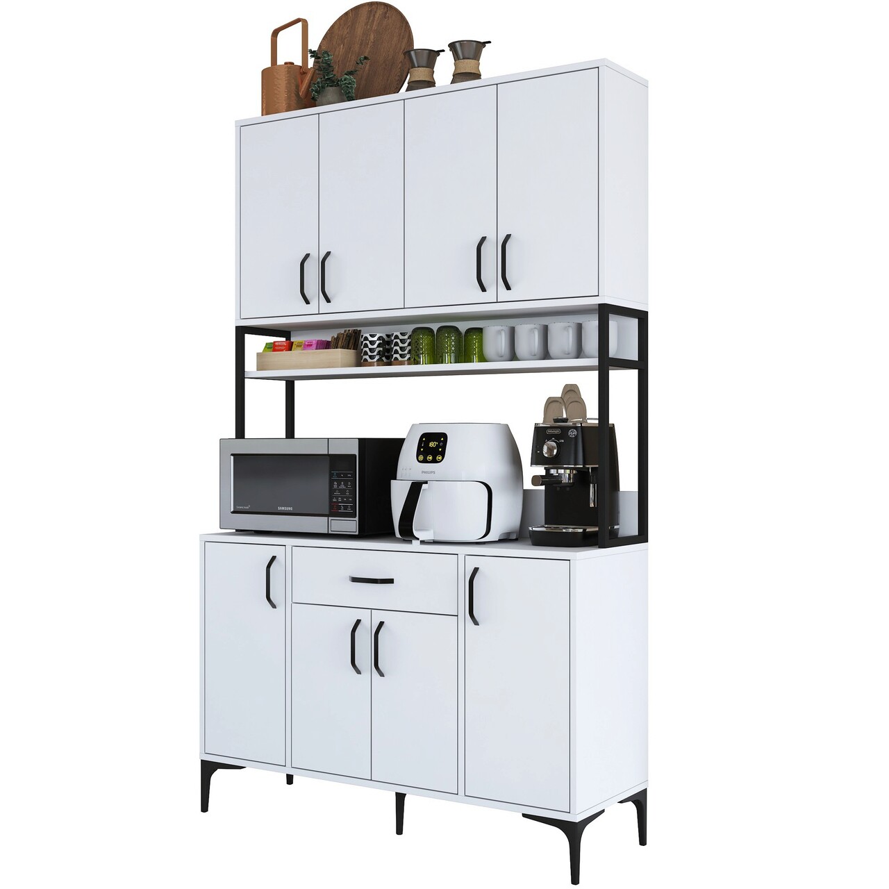 Dulap multifunctional, Rani, JE127 -2984, 120x198.6x40 cm, PAL, Alb