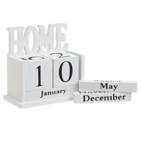 Calendar Home, InArt, 15x13.5x7.5 cm, lemn, alb