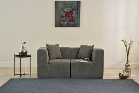 Canapea 2 locuri, Atelier del Sofa, 825BLC5406, Tesatura Chenille, Gri