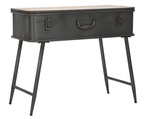 Consola Truck Industry, Mauro Ferretti, 80 x 35 x 67.5 cm, lemn de brad/fier, gri inchis/natural 67.5