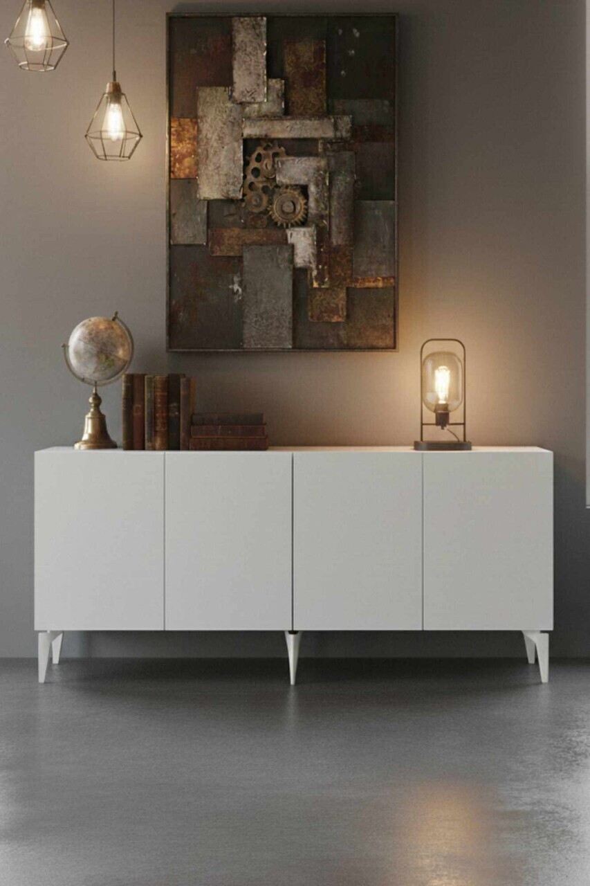 Consola, Hanah Home, Gumus 180, 180x79x32 cm, Alb