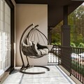Leagan de gradina/terasa Hanedan, Kalune Design, 150x124x189 cm, antracit/negru