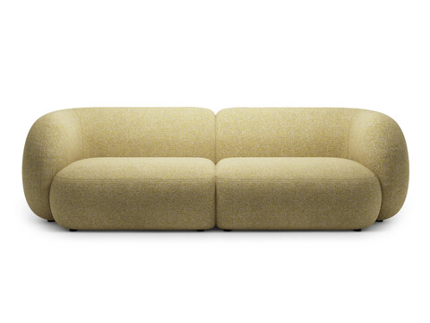 Canapea modulara 4 locuri, Kate, Micadoni, 243x99x76 cm, tesatura structurata, galben melanj