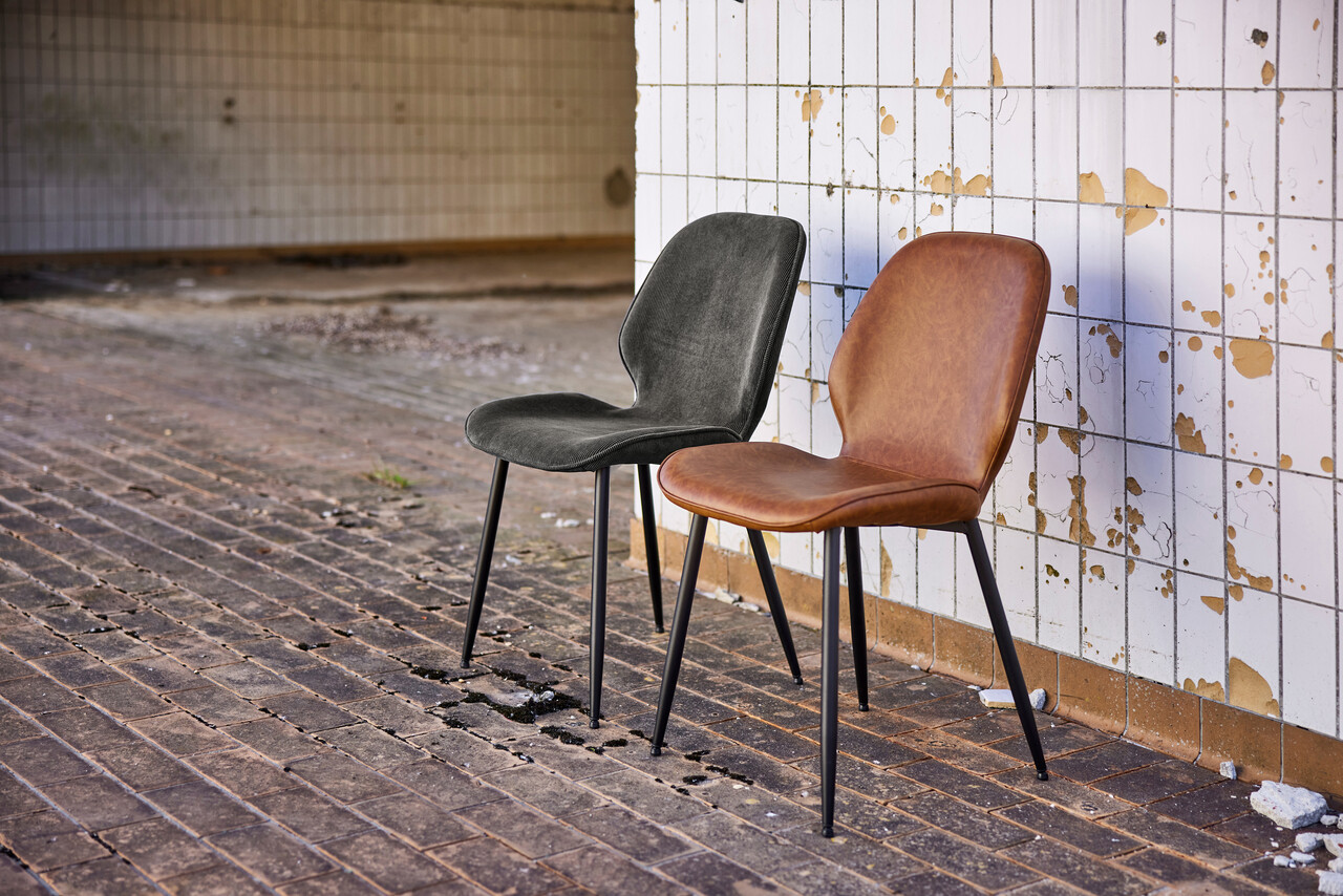 Scaun Femke, Actona, 47.5x57.5x85 cm, tesatura corduroy/otel, antracit - view 5