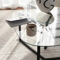 Set 2 masute pentru cafea Bellsimo, Neostill, 82x58x40 cm, sticla temperata, negru mat