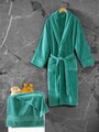 Set halate de baie, Cotton Box, Exclusive, Bumbac , Verde