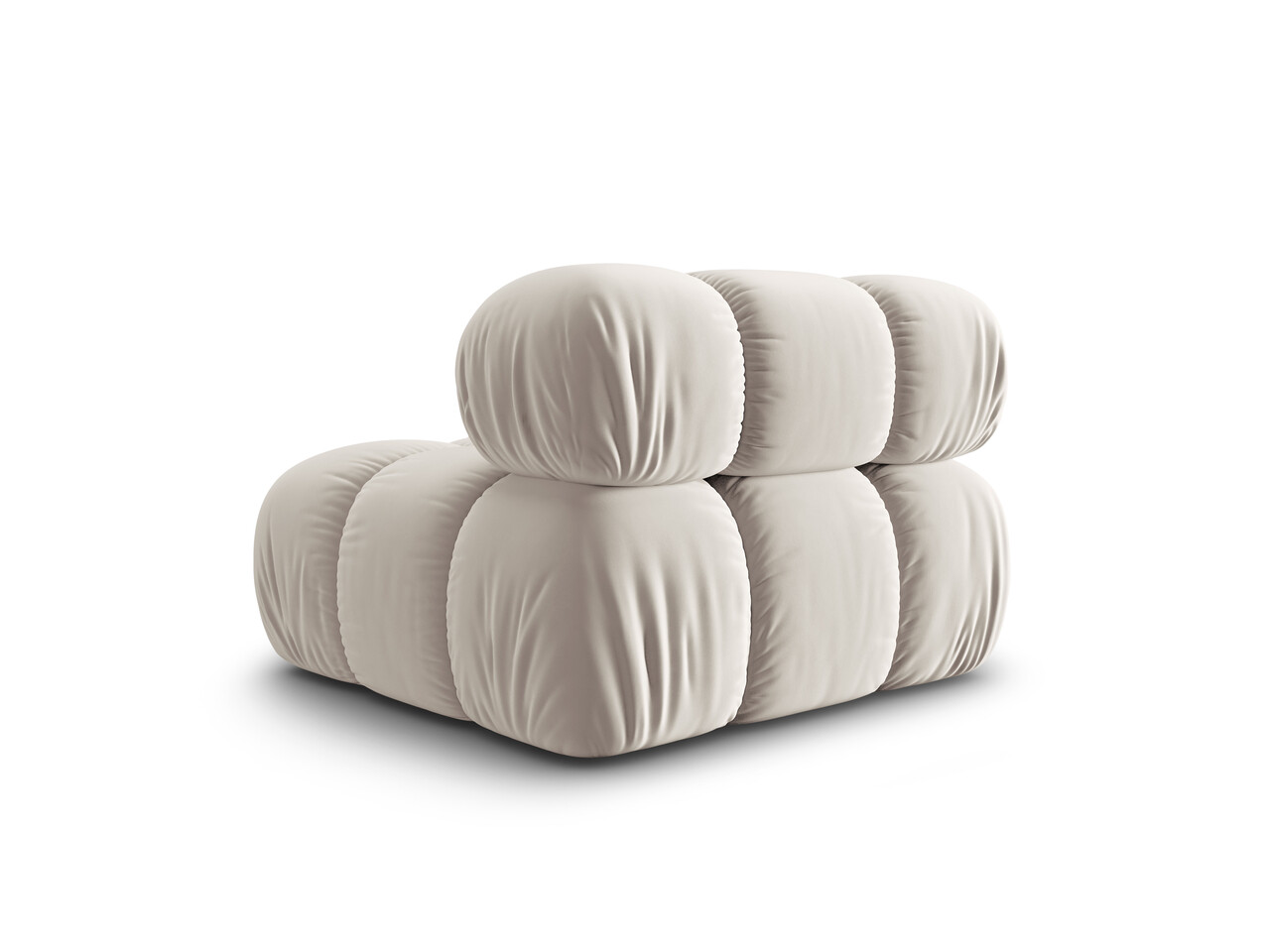 Modul canapea 1 loc fara cotiere, Bellis, Micadoni Home, BL, 94x94x70 cm, catifea, bej deschis