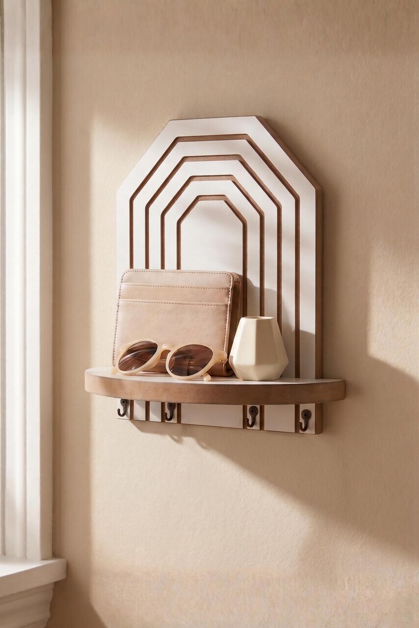 Raft de perete, Hanah Home, Artmtkwll10-White, MDF, Alb — imaginea 3