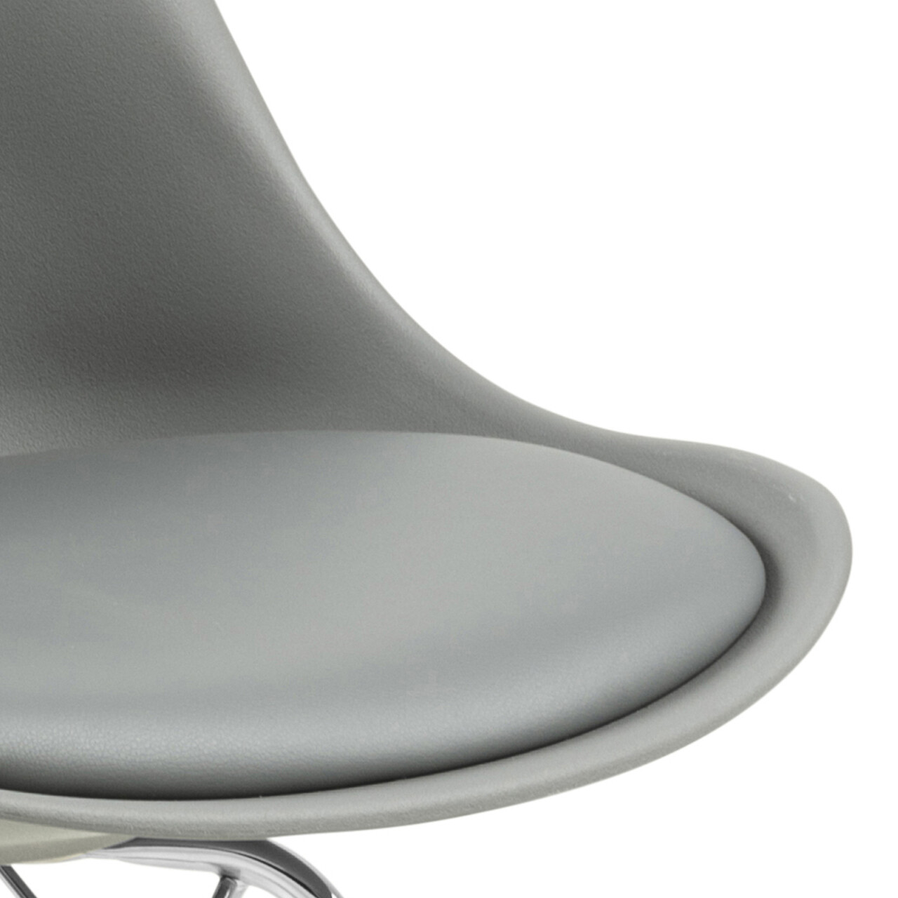Scaun Eris, Actona, 48.5x54x85.5 cm, piele ecologica/otel, gri - view 3