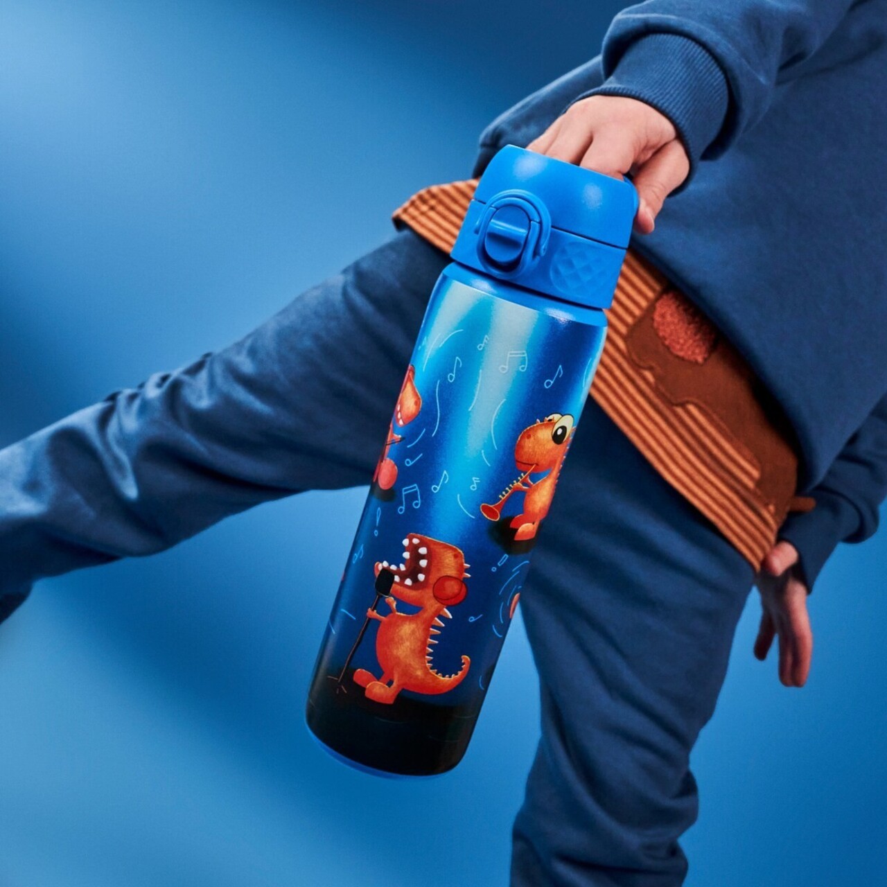 Sticla apa pentru copii Slim, inox, 600ml, Dino Band - Ion8 - view 6