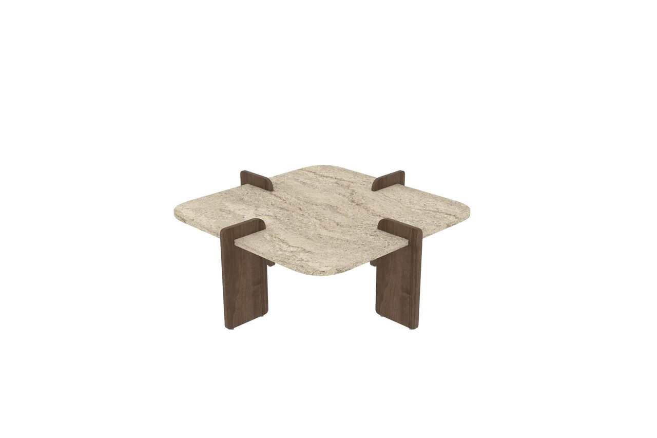 Masuta de cafea, Hanah Home, Poalla, 90x35x90 cm, PAL, Travertin / Nuc - view 5