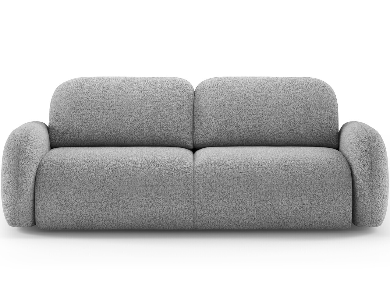 Canapea extensibila 3 locuri ELTAP, Avuela, 250x105x94 cm, lemn/tesatura boucle, gri — imaginea 4
