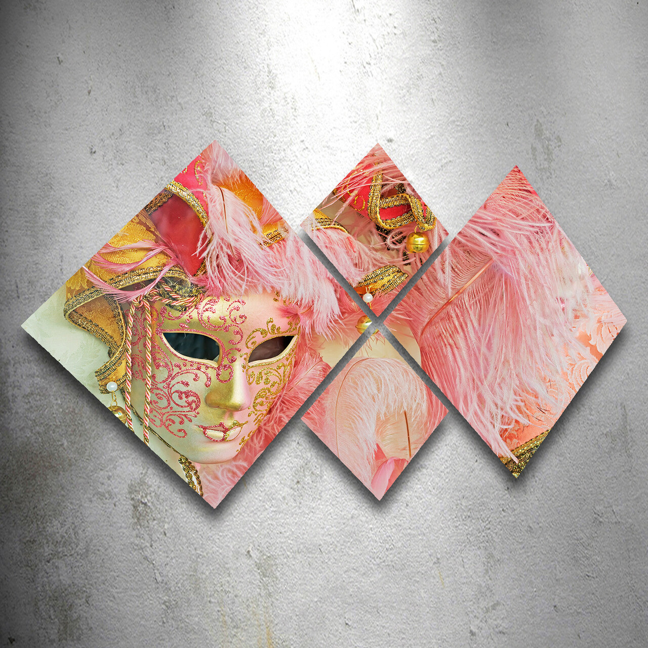 Set 4 tablouri decorative, 4MDF173372528, MDF, Imprimat UV, Multicolor - 1 | YEO