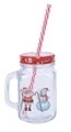 Cana cu pai Santa and Snowman, Decoris, 450 ml, sticla, multicolor