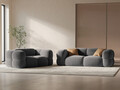Canapea 2 locuri, Loretto, Cosmopolitan Design, 180x100x68 cm, catifea, gri