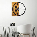 Ceas de perete, Wooden Clock 24, Lemn/metal, Dimensiune: 58 x 3 x 58 cm, Nuc / Negru