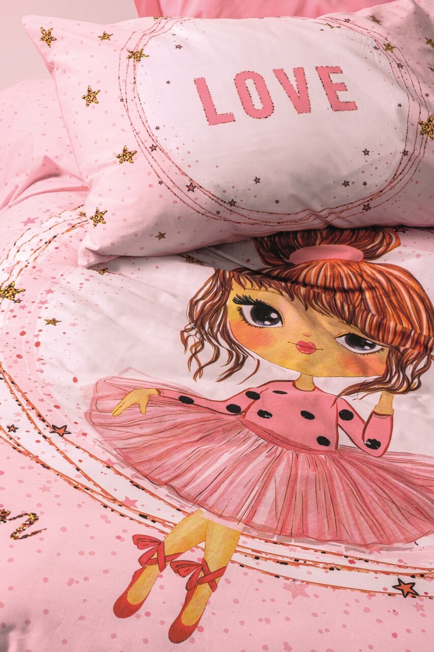 Lenjerie de pat pentru o persoana Young, Jerry - Pink, Cotton Box, Bumbac Ranforce