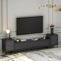 Comoda TV cu 2 dulapuri, Inarch, Imaj, pal melaminat, antracit