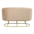 Canapea 2 locuri Rony, Pakoworld, 135x75x85 cm, poliester, bej/auriu