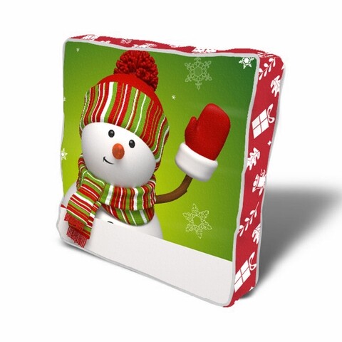 Poza Perna decorativa Snowman w glove, Christmas, 43x43 cm, policoton, multicolor