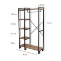 Cuier de perete, Puqa Design, Rex, 34x90x163 cm, PAL, Pin Atlantic / Negru