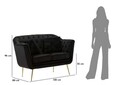 Canapea 2 locuri cu perne decorative Budapest, Mauro Ferretti, 130x83x91 cm, fier/poliester, negru