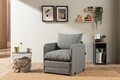 Canapea extensibilă cu 1 loc, Futon, 859FTN2881, Metal , Gri deschis
