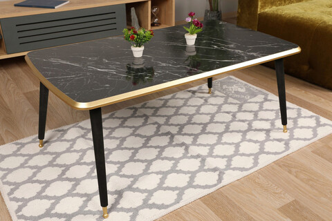 Masuta de cafea, Kate, Antiqua, 100x42x60 cm, Gri/Negru Kate