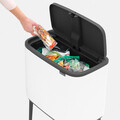 Cos de gunoi cu soft touch, Brabantia, Bo Touch, 36 L, 31.2x54x68 cm, otel, alb