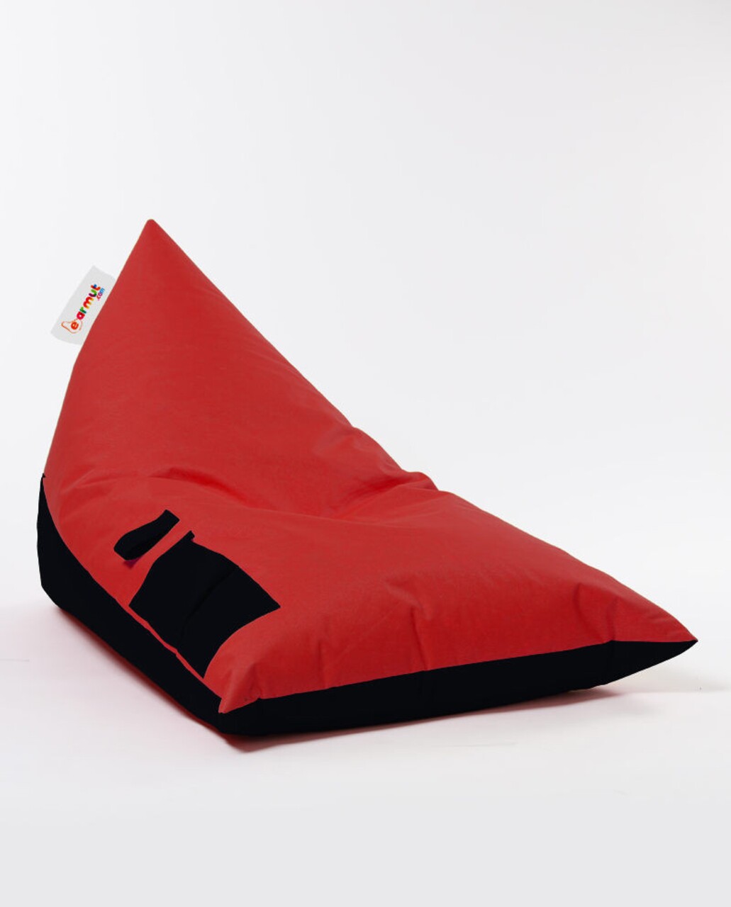 Fotoliu Puf, Bean Bag Ferndale, Pyramid Double Color, 145 Cm, Poliester Impermeabil, Rosu/negru