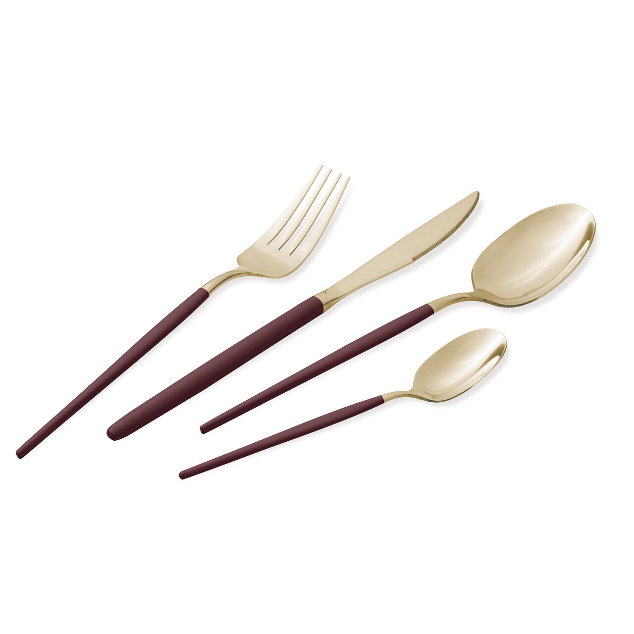 Set tacamuri 24 piese Berlinger Haus, Leonardo, inox, visiniu/sampanie - imagine 5