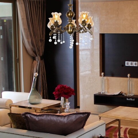 Lustra sari/altin, mdl.2416, squid lighting, 55x60x55 cm, galben/auriu