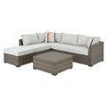 Set coltar si masuta, Cherry Point, L.230 l.218 H.80, aluminiu, gri