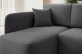 Coltar extensibil stanga 3 locuri ELTAP, Hadson, 206x150x89 cm, lemn/poliester, gri inchis