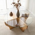 Masuta de cafea, Neostill, Amphora, 92x36x92 cm, Sticla temperata , Maro
